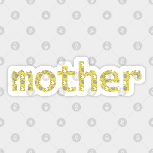 Yellow Mother Floral Mom Art Typography Sticker by ellenhenryart